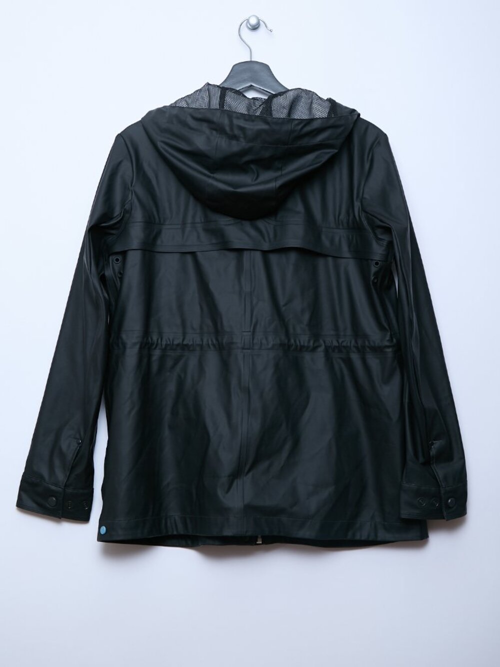 Hunter Abbey Short Rubberized Rain Jacket Raincoat Black Small *FLAWS* - Picture 3 of 15